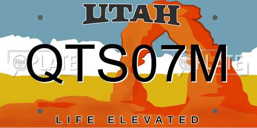 QTS07M Utah License Plate