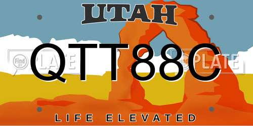 QTT88C Utah License Plate