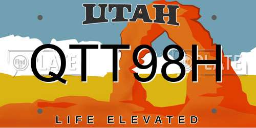 QTT98H Utah License Plate