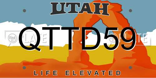 QTTD59 Utah License Plate