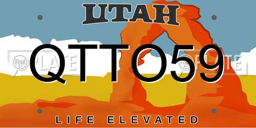 QTTO59 Utah License Plate