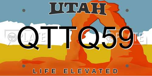 QTTQ59 Utah License Plate