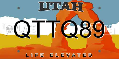 QTTQ89 Utah License Plate