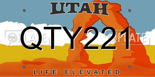 QTY221 Utah License Plate