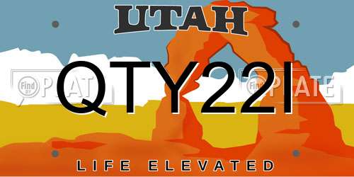 QTY22I Utah License Plate