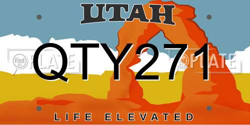 QTY271 Utah License Plate