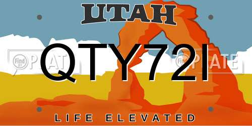 QTY72I Utah License Plate