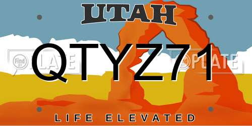 QTYZ71 Utah License Plate