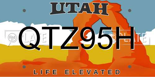 QTZ95H Utah License Plate