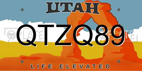 QTZQ89 Utah License Plate