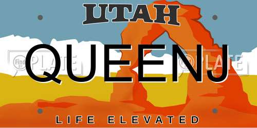 QUEENJ Utah License Plate