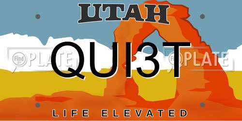 QUI3T Utah License Plate