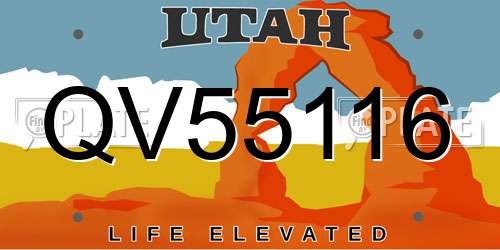 QV55116 Utah License Plate