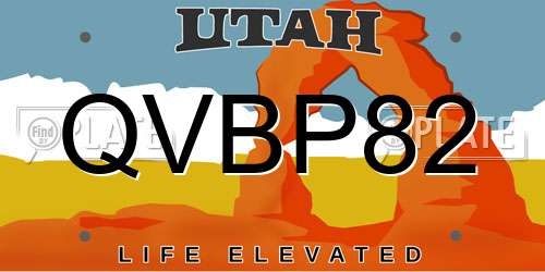 QVBP82 Utah License Plate