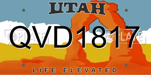 QVD1817 Utah License Plate