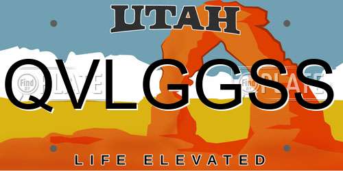 QVLGGSS Utah License Plate