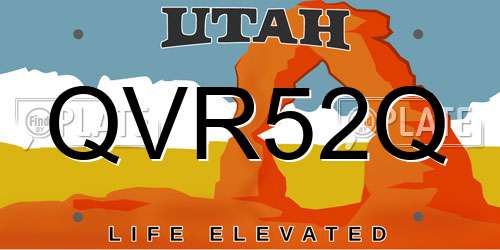 QVR52Q Utah License Plate