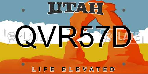 QVR57D Utah License Plate