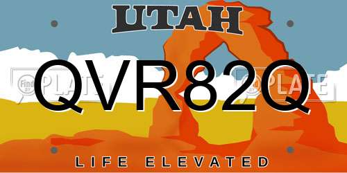 QVR82Q Utah License Plate