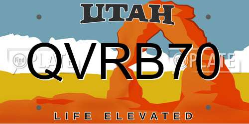 QVRB70 Utah License Plate