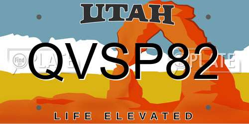 QVSP82 Utah License Plate