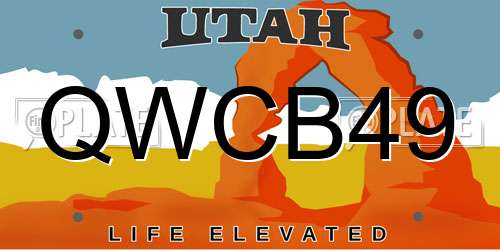QWCB49 Utah License Plate
