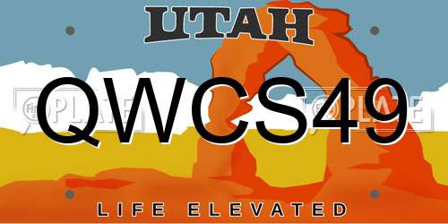 QWCS49 Utah License Plate
