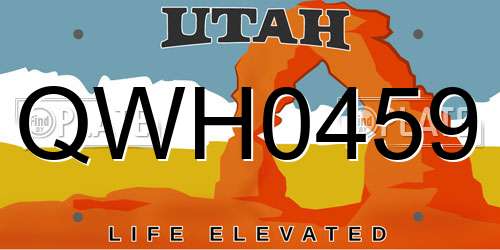 QWH0459 Utah License Plate