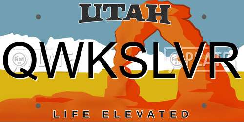 QWKSLVR Utah License Plate
