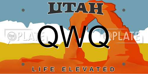 QWQ Utah License Plate