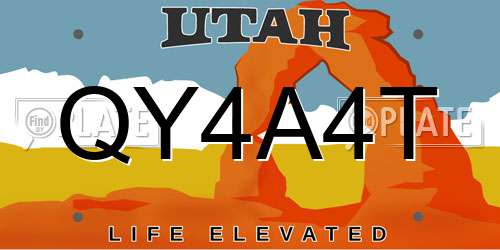 QY4A4T Utah License Plate