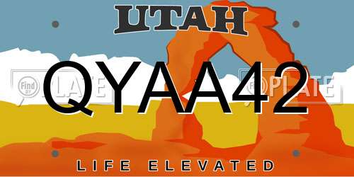 QYAA42 Utah License Plate