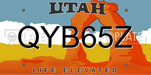 QYB65Z Utah License Plate