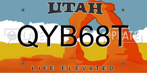QYB68T Utah License Plate