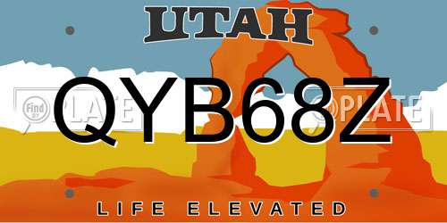 QYB68Z Utah License Plate