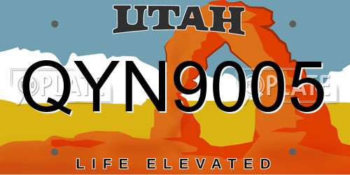 QYN9005 Utah License Plate