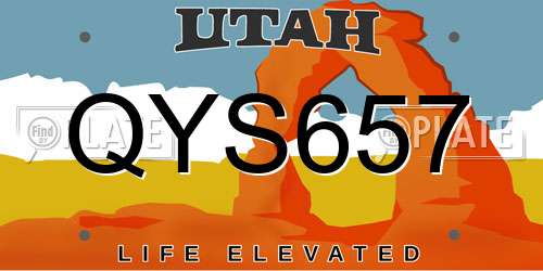 QYS657 Utah License Plate