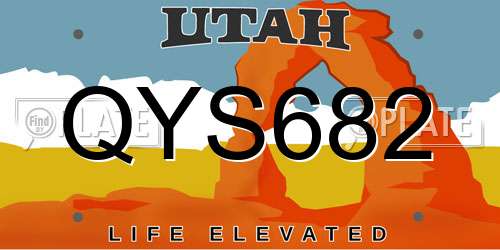 QYS682 Utah License Plate