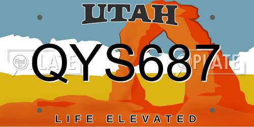 QYS687 Utah License Plate