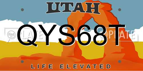 QYS68T Utah License Plate