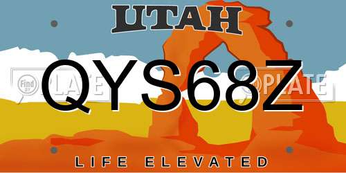 QYS68Z Utah License Plate