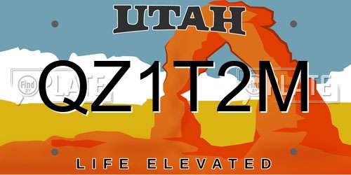 QZ1T2M Utah License Plate