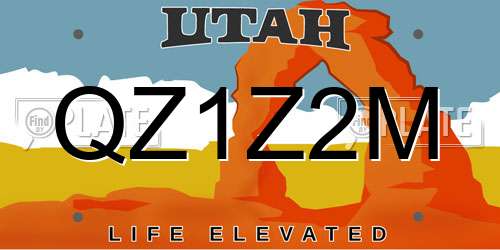 QZ1Z2M Utah License Plate