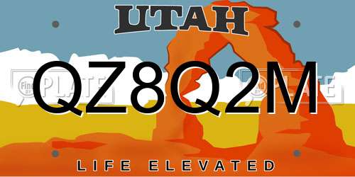 QZ8Q2M Utah License Plate