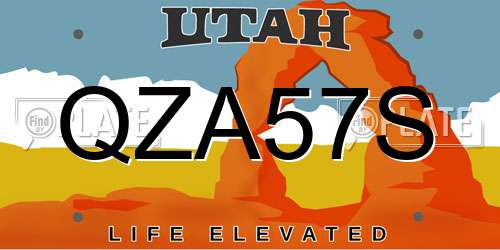 QZA57S Utah License Plate