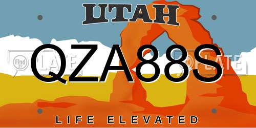 QZA88S Utah License Plate