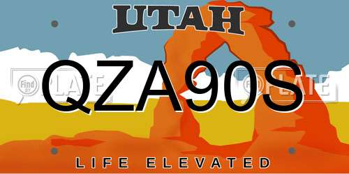 QZA90S Utah License Plate