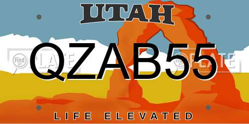 QZAB55 Utah License Plate