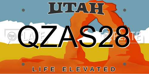 QZAS28 Utah License Plate