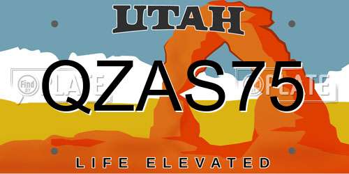 QZAS75 Utah License Plate